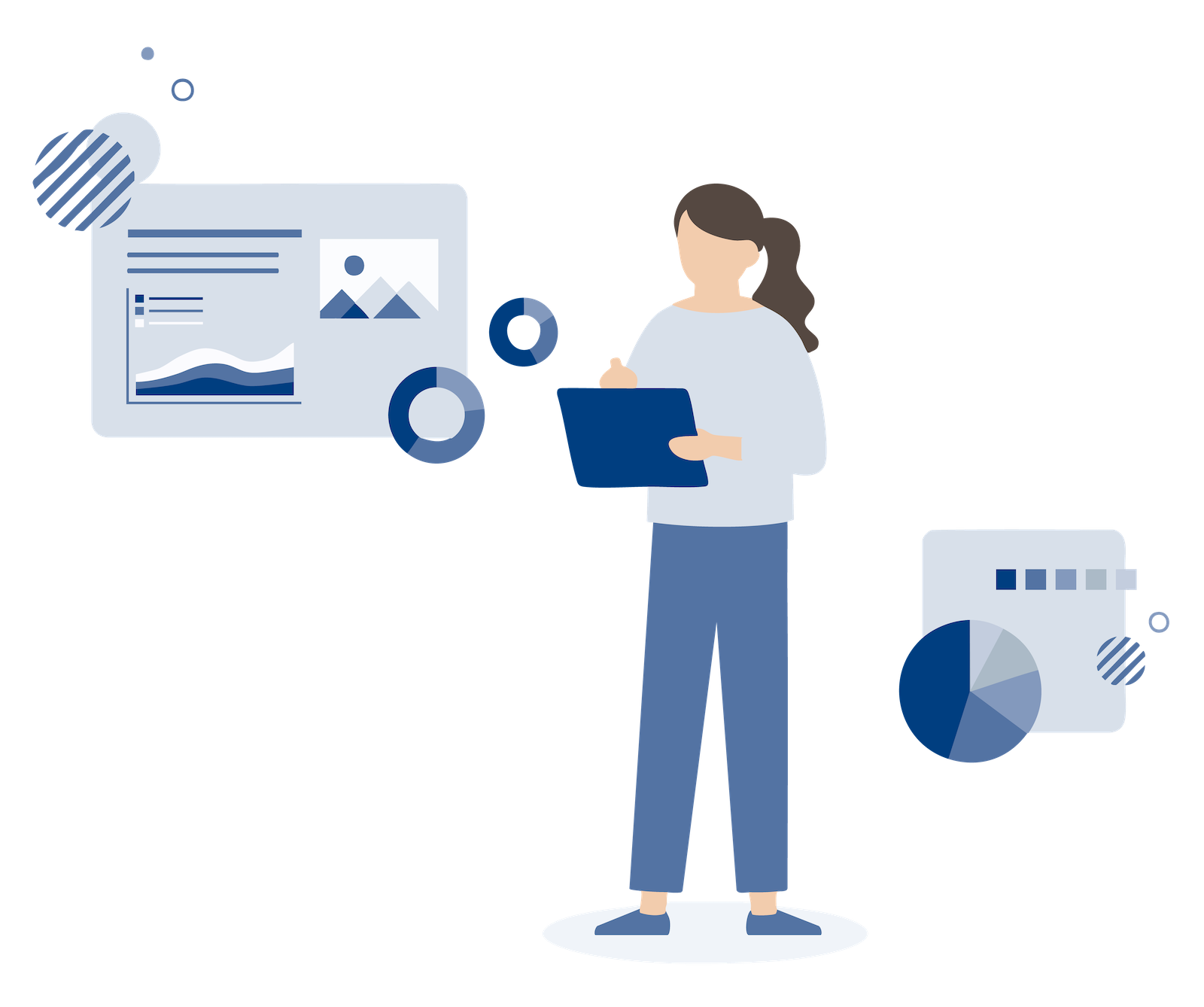 データ分析する女性