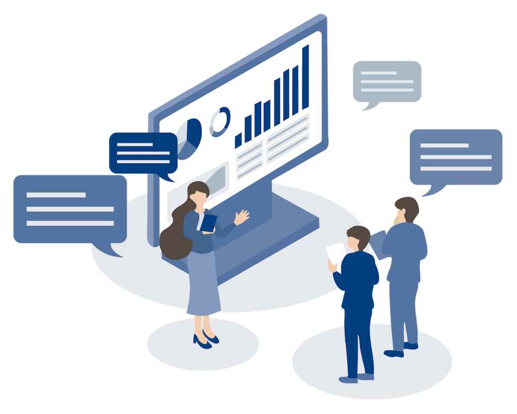 学会で研究発表する女性